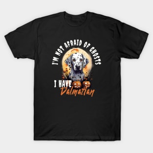 Dalmatian Dog Ghost Guardian Vintage Halloween Funny T-Shirt